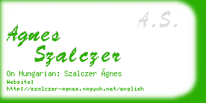 agnes szalczer business card